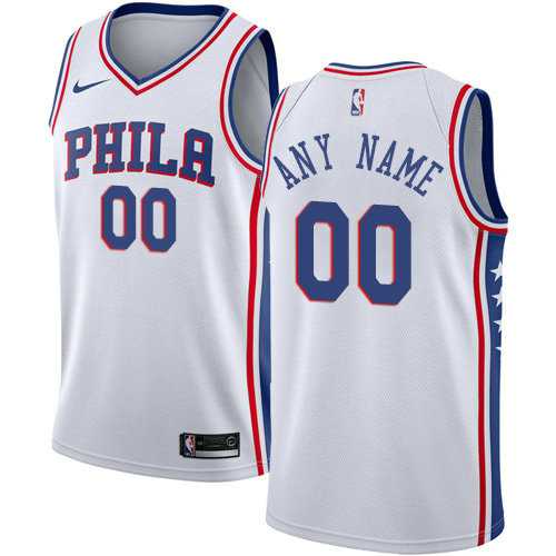 Men & Youth Customized Philadelphia 76ers Swingman White Home Nike Association Edition Jersey